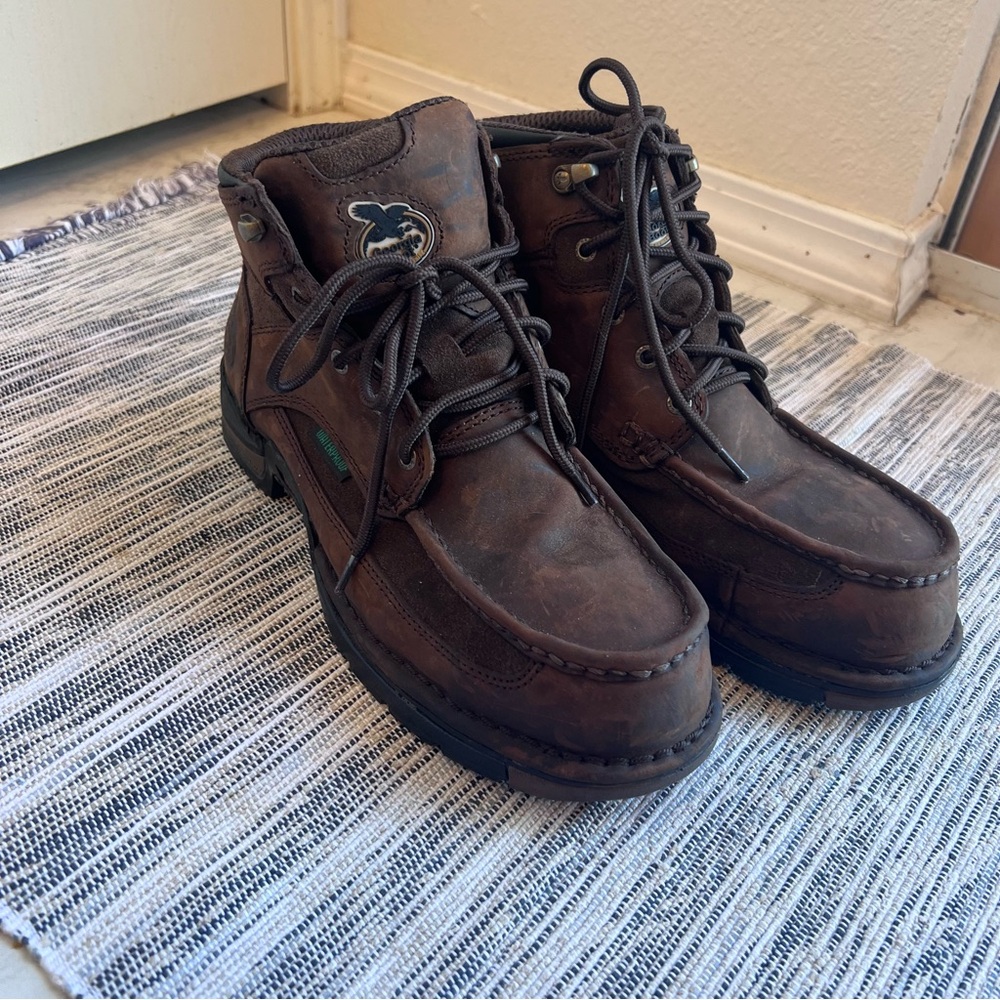 Men's Work Steel Toe Brown Leather Boots